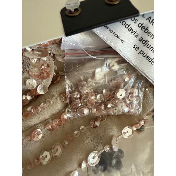 Mac Duggal 10509 Midi Sequin Sheath Dress High Neck Sleeveless Nude Size 4 NWT - Picture 9 of 16